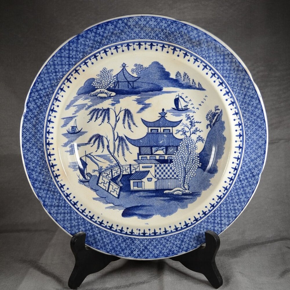 Blue & White Transferware - Nanking Pattern - Large Soup Bowl .